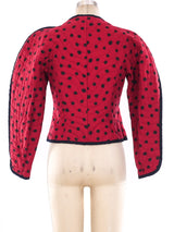 Quilted Polka Dot Cropped Jacket Jacket arcadeshops.com