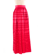 Embroidered Satin Maxi Skirt Bottom arcadeshops.com