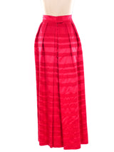 Embroidered Satin Maxi Skirt Bottom arcadeshops.com