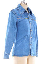1970's Denim Western Shirt Top arcadeshops.com