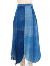 Embellished Patchwork Denim Skirt Bottom arcadeshops.com