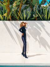 Black and White Colorblock Stretch Column Dress Dress arcadeshops.com