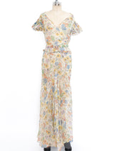 1930's Silk Organza Floral Dress Dress arcadeshops.com