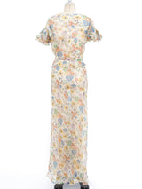 1930's Silk Organza Floral Dress Dress arcadeshops.com