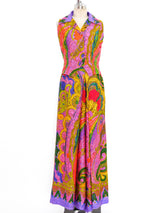Psychedelic Paisley Printed Palazzo Ensemble Suit arcadeshops.com