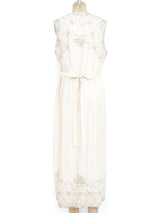 Embellished Ivory Sleeveless Duster Jacket arcadeshops.com