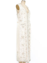 Embellished Ivory Sleeveless Duster Jacket arcadeshops.com