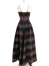 Rainbow Ribbon Striped Taffeta Gown Dress arcadeshops.com