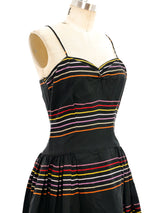 Rainbow Ribbon Striped Taffeta Gown Dress arcadeshops.com