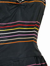 Rainbow Ribbon Striped Taffeta Gown Dress arcadeshops.com