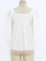 Pleated Peasant Blouse Top arcadeshops.com