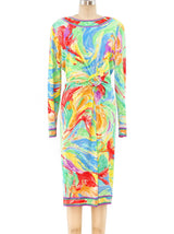 Leonard Paris Abstract Print Jersey Dress Dress arcadeshops.com