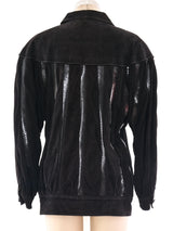 Suede and Snakeskin Bomber Jacket Jacket arcadeshops.com