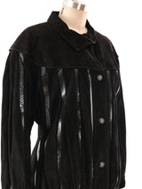 Suede and Snakeskin Bomber Jacket Jacket arcadeshops.com