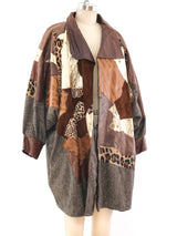 Mixed Leather Patchwork Jacket Jacket arcadeshops.com