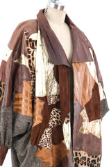 Mixed Leather Patchwork Jacket Jacket arcadeshops.com