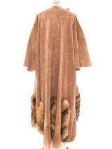 Foxtail Trimmed Suede Poncho Outerwear arcadeshops.com
