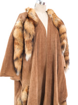 Foxtail Trimmed Suede Poncho Outerwear arcadeshops.com