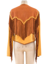Fringed Leather Western Jacket Jacket arcadeshops.com