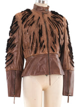 Jitrois Fur Trimmed Leather Bomber Jacket arcadeshops.com