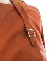 Cognac Leather Jumpsuit Suit arcadeshops.com