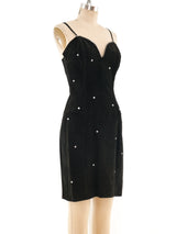 Rhinestone Embellished Suede Tank Dress Dress arcadeshops.com