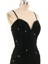 Rhinestone Embellished Suede Tank Dress Dress arcadeshops.com