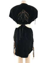 Three Piece Metallic Gold Leather and Suede Ensemble Suit arcadeshops.com