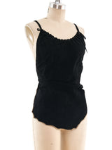 Three Piece Metallic Gold Leather and Suede Ensemble Suit arcadeshops.com