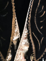 Three Piece Metallic Gold Leather and Suede Ensemble Suit arcadeshops.com