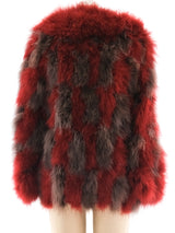 Red and Grey Marabou Feather Jacket Jacket arcadeshops.com