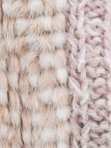 Checker Pattern Rabbit Fur and Knit Jacket Outerwear arcadeshops.com