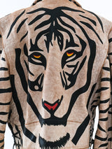 Tiger Motif Leather Motorcycle Jacket Jacket arcadeshops.com