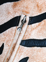 Tiger Motif Leather Motorcycle Jacket Jacket arcadeshops.com