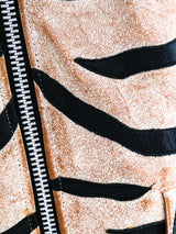 Tiger Motif Leather Motorcycle Jacket Jacket arcadeshops.com