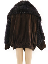 Knit Rabbit Fur And Suede Jacket Jacket arcadeshops.com