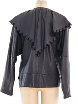 Gianni Versace Caped Leather Jacket Jacket arcadeshops.com