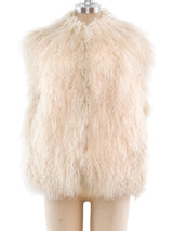 Ivory Mongolian Lamb Fur Vest Jacket arcadeshops.com