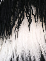 Striped Mongolian Lamb Fur Vest Jacket arcadeshops.com