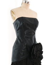 Strapless Leather Tiered Ruffle Dress Dress arcadeshops.com