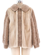 Ivory Fur Cardigan Style Jacket Outerwear arcadeshops.com