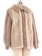 Ivory Fur Cardigan Style Jacket Outerwear arcadeshops.com