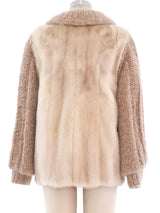Ivory Fur Cardigan Style Jacket Outerwear arcadeshops.com