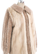 Ivory Fur Cardigan Style Jacket Outerwear arcadeshops.com