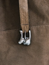 1980's Knit Trimmed Suede Dress Dress arcadeshops.com