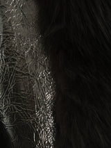 Giorgio Sant'Angelo Fur Trimmed Patent Leather Swing Coat Outerwear arcadeshops.com