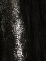 Giorgio Sant'Angelo Fur Trimmed Patent Leather Swing Coat Outerwear arcadeshops.com