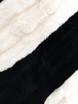 Striped Rabbit Fur Wrap Coat Outerwear arcadeshops.com