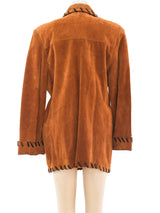 Cognac Suede Whipstitch Jacket Jacket arcadeshops.com