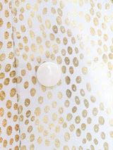 Metallic Dot Printed White Leather Jacket Jacket arcadeshops.com